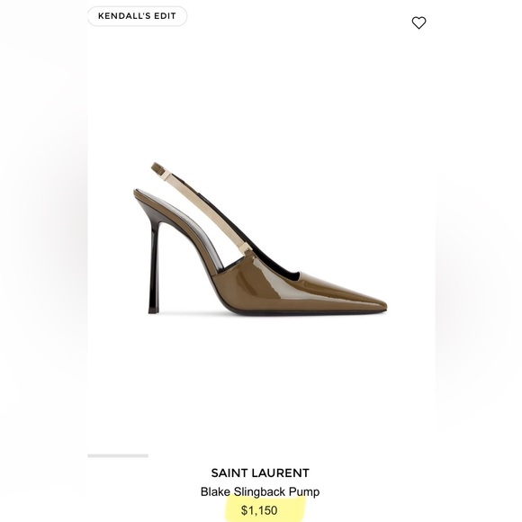 SAINT LAURENT BLAKE SLINGBACK PUMP IN AMBER GREEN - Picture 2 of 14